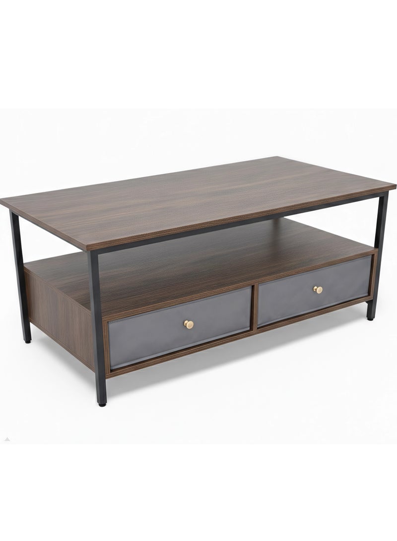 Concent Modern Shelf Coffee Table – A Blend of Wood Elegance and a Modern Touch - Image 1